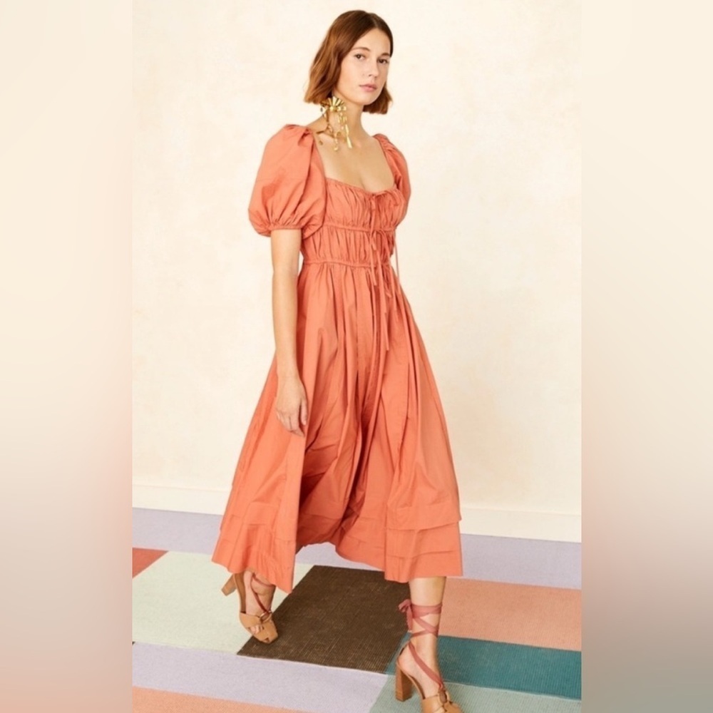 Ulla Johnson Palma Dress Size 0 Terracotta Aragon Puff Sleeve